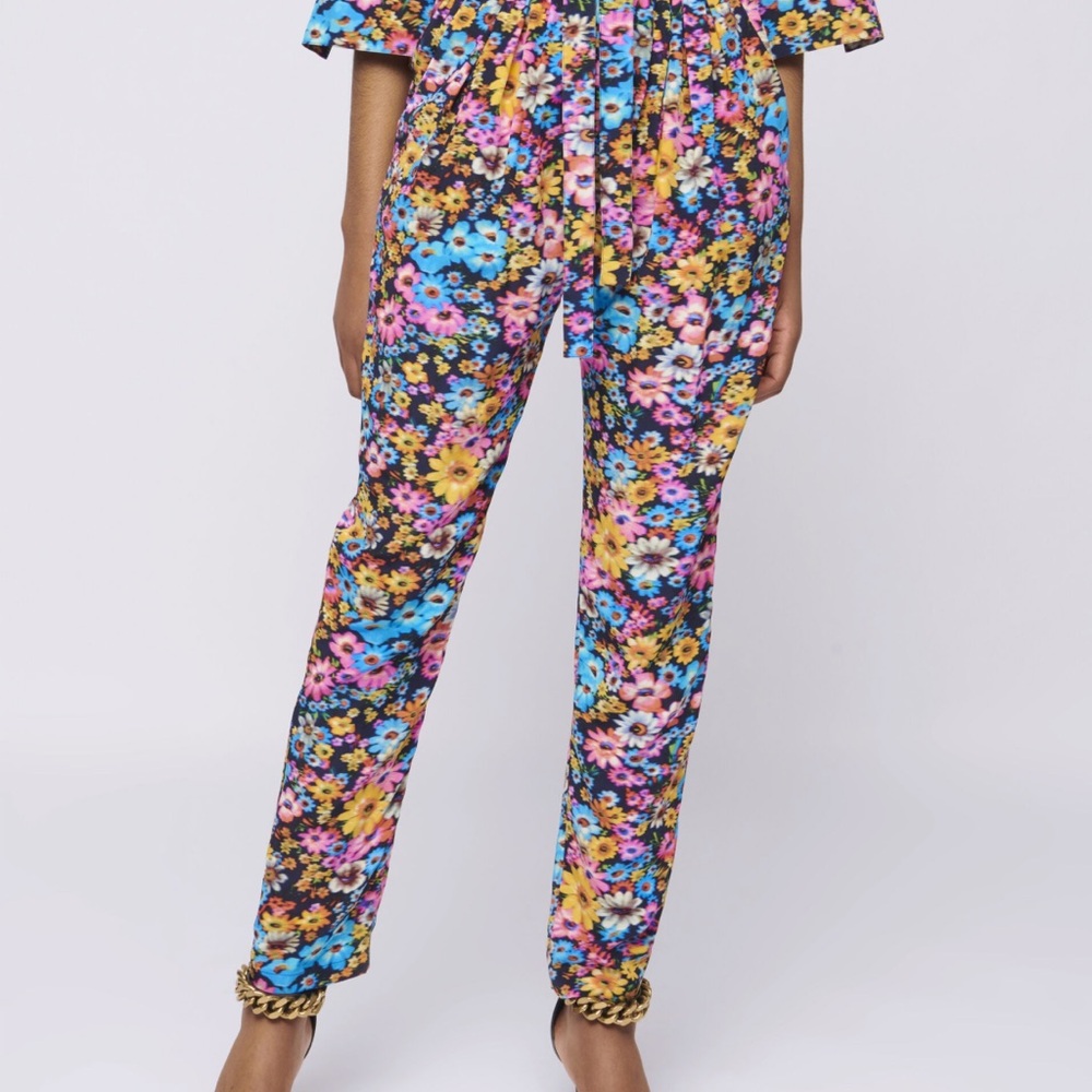 NWT Stella McCartney Christelle Silk Floral Tapered Trousers Size 6 - Run Bog